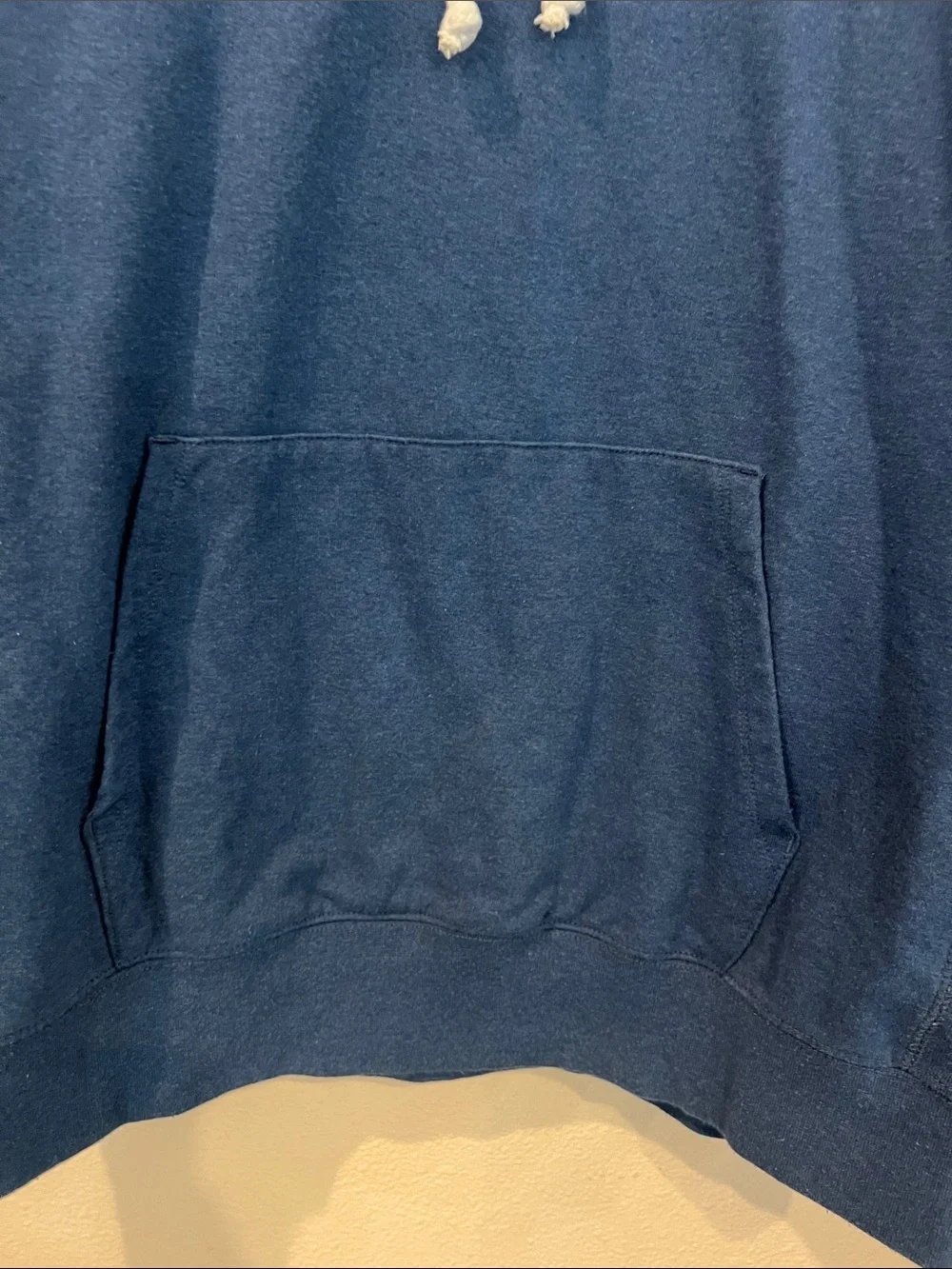 The North Face Men's Blue Crewneck Hoodie with White Logo Patch